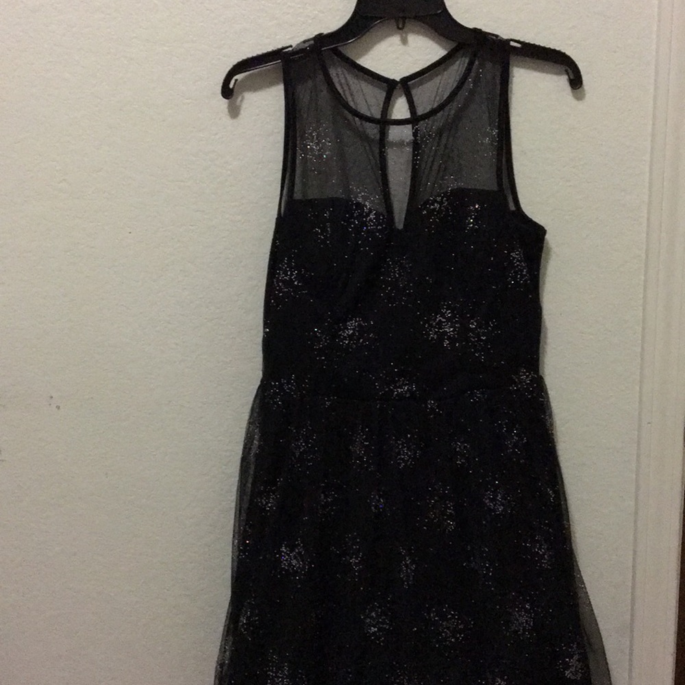 delias formal black glitter dress!! prom!!